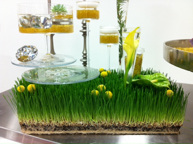 modern yellow and green floral design