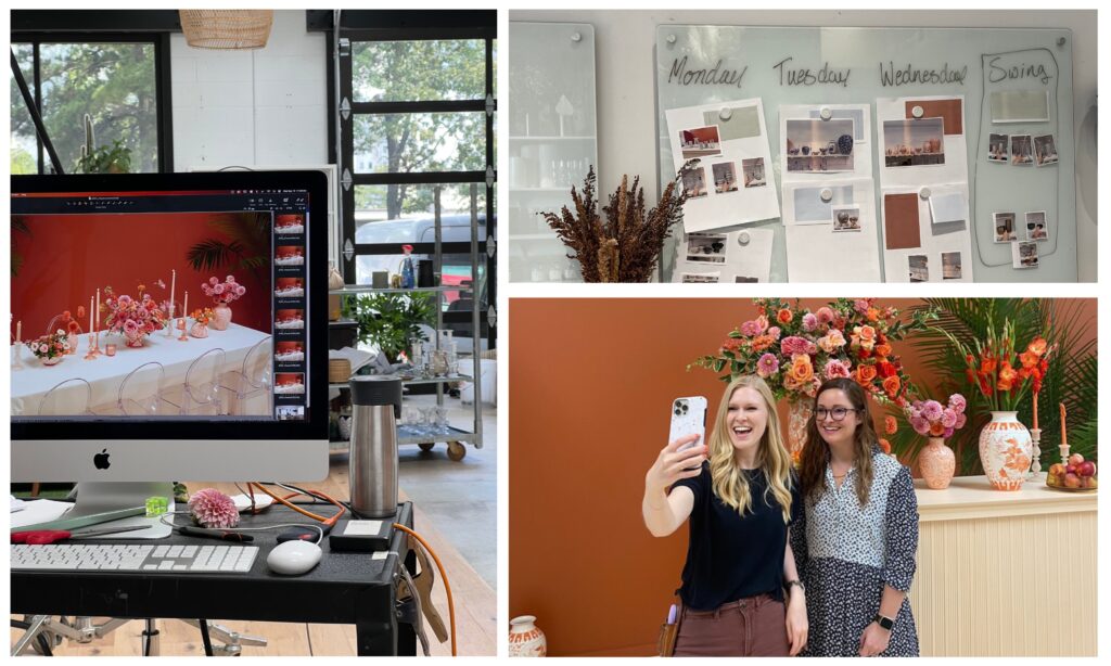 Behind the scenes of a photoshoot ft. wholesale vases, the Sweet Root Village team, mood boards & photo previews.