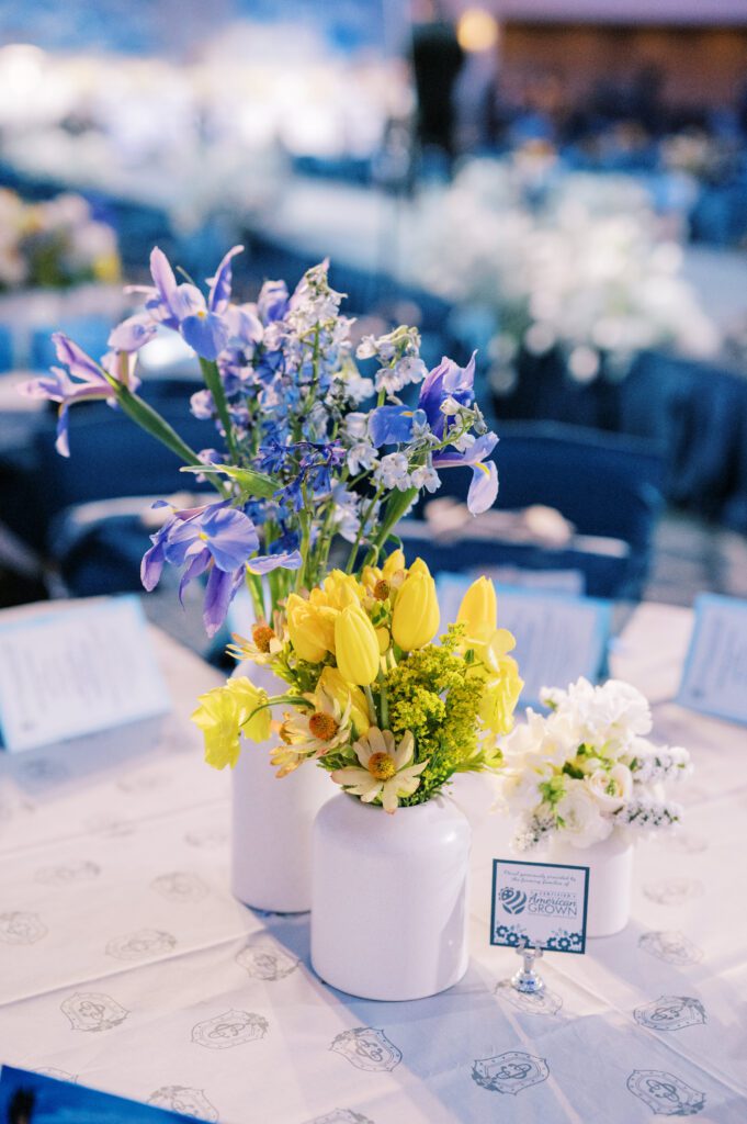 Image of floral centerpiece in wholesale floral decor from Accent Decor, displayed at 111th annual First Lady’s Luncheon.