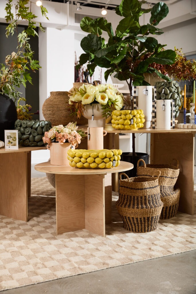 An entry way into Accent Decor's High Point Market Showroom ft. home accents. 