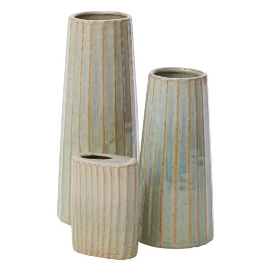 23.5 by 7-Inch Essential Décor Entrada Collection Ceramic Vase Whimsical Texture Accent Gold 